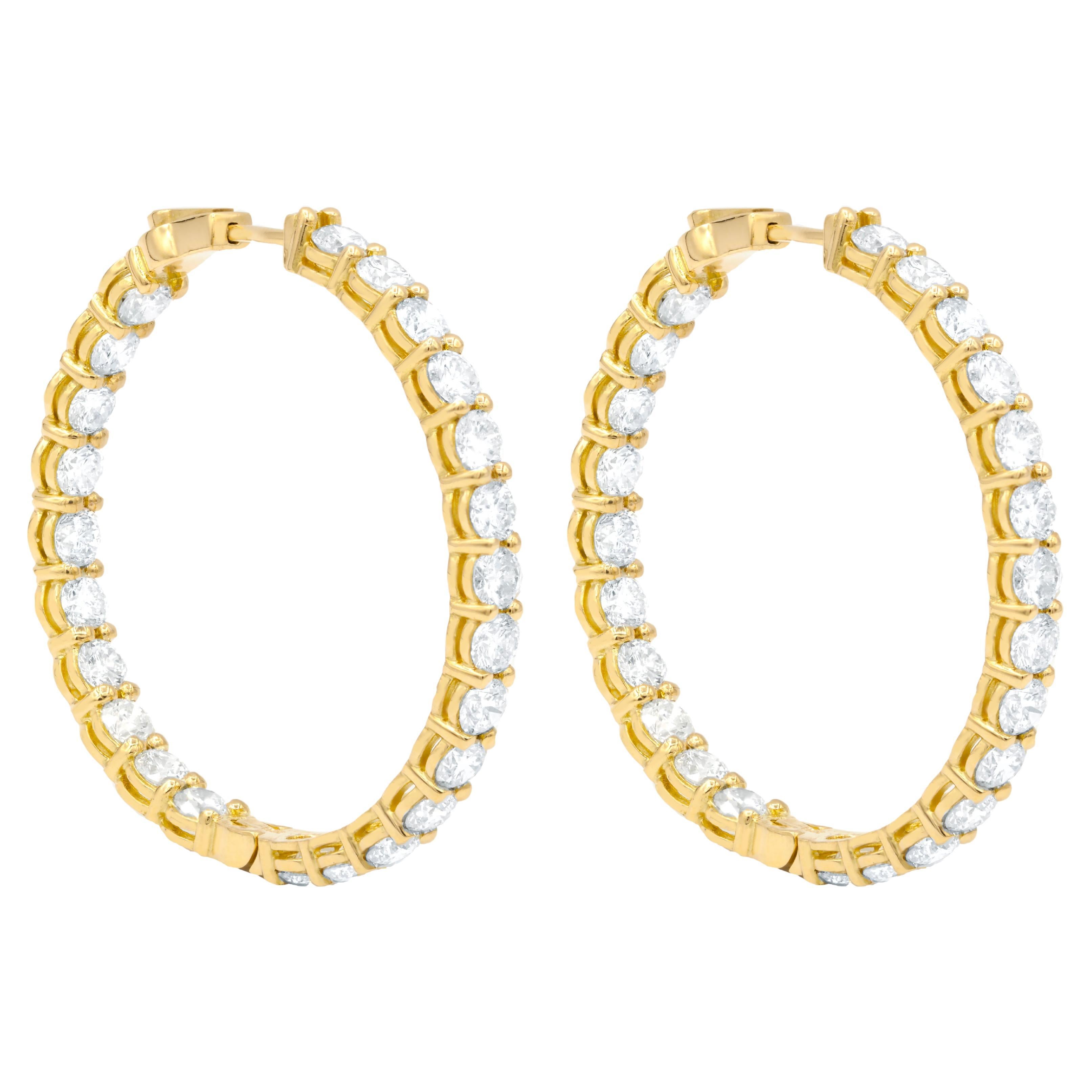 Diana M. 15.00 Carat Diamond Hoops in 18kt Yellow Gold  For Sale