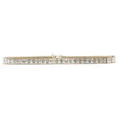 18K Yellow Gold 15.00ct Carre Cut Vintage Straight Line Bracelet