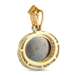 Pendentif en or jaune 18K serti d'un diamant de 1,50ct et d'une opale Boulder MF40-020326