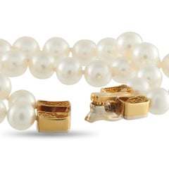 Pulsera de oro amarillo de 18 quilates con 1,50 ct de diamantes y perlas MF05-022326