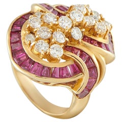 18K Yellow Gold 1.50ct Diamond and Ruby Ring MF34-101725