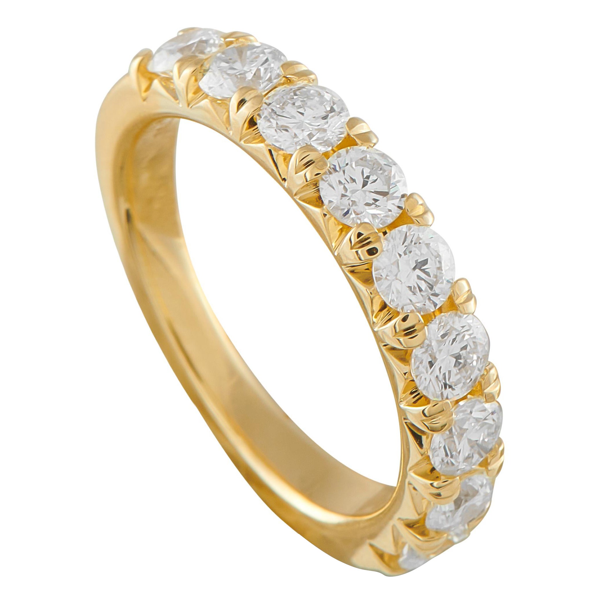Bague demi-éternité en or jaune 18K avec 1,52 ct de diamant MF06-111925