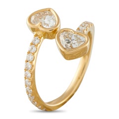 18K Gelbgold 1,55ct Diamant Bypass Herz Ring ALR-20202-Y
