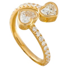 18K Gelbgold 1,55ct Diamant Bypass Herz Ring ALR-20202-Y
