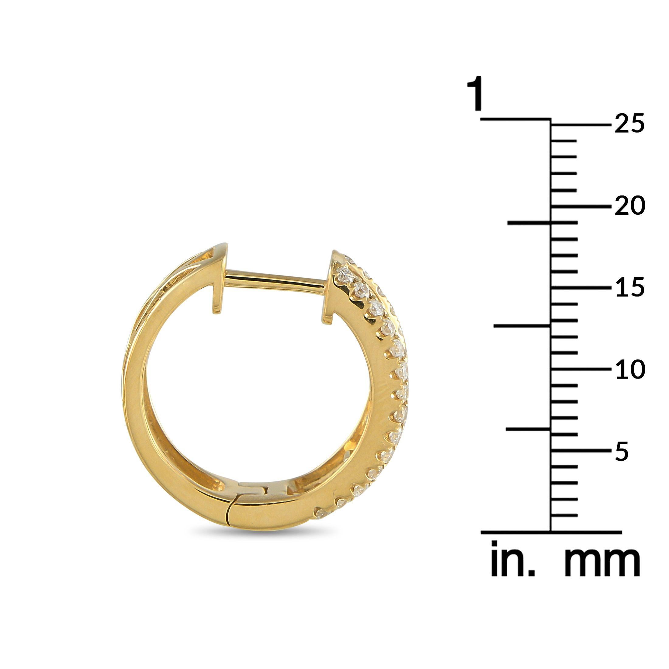 Boucles d'oreilles en or jaune 18K avec 1,55ct de diamant Neuf - En vente à Southampton, PA