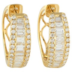 18K Yellow Gold 1.56ct Diamond Earrings
