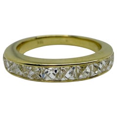 18K Yellow Gold 1.57 Carat Repurposed French Cut Diamond Band - Size 7