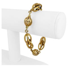 18k Yellow Gold 15.7g Ladies Thick 12mm Fancy Link Bracelet Italy 8"