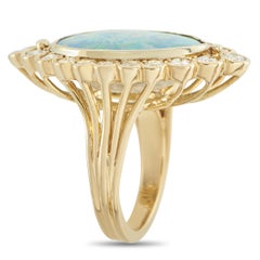 18K Yellow Gold 1.60ct Diamond and Opal Ring MF09-050126