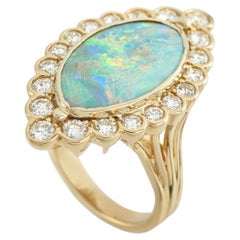 18K Yellow Gold 1.60ct Diamond and Opal Ring MF09-050126