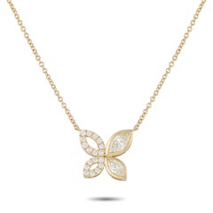 18K Yellow Gold 1.62ct Diamond Butterfly Necklace  ANK-20491-Y