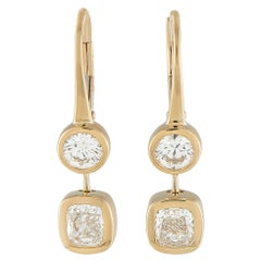 18K Yellow Gold 1.63ct Diamond Drop Earrings AER-20603-Y