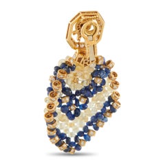 18K Gelbgold 1,68ct Diamant und Saphir Ohrringe MF05-040626