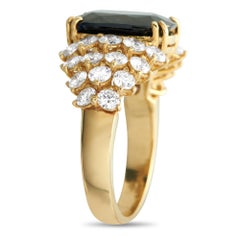 Anillo de oro amarillo de 18 quilates con diamante y zafiro de 1,68 ct MF27-020626