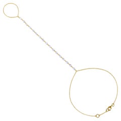 Bracelet chaîne en or 14 carats avec 17 diamants en forme de poire