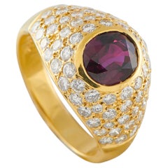 18K Gelbgold 1,70ct Diamant und Rubin Ring MF35-050726