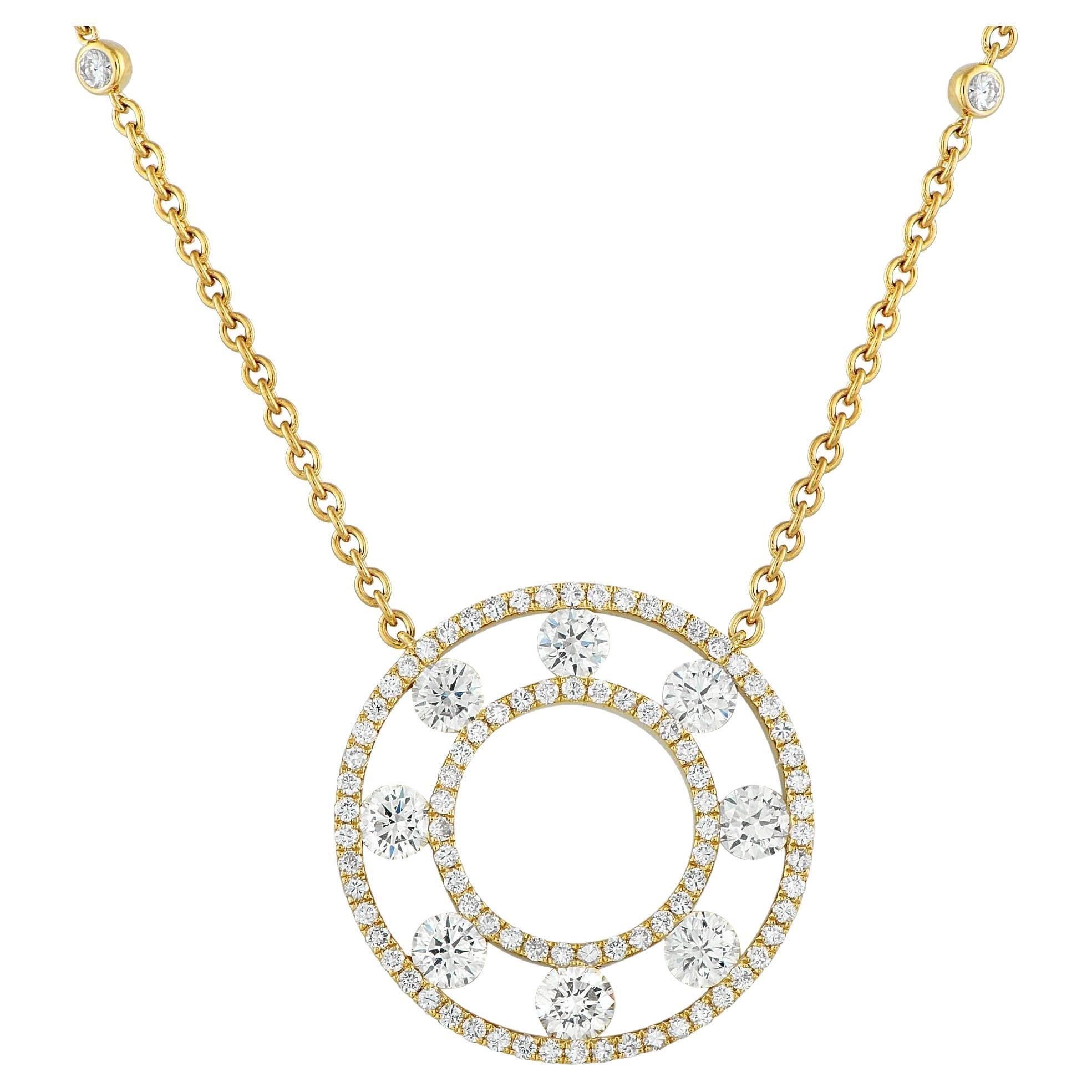 Collier en or jaune 18K avec 1,70 ct de diamant en vente