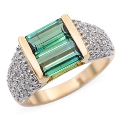 18k Yellow Gold 1.75tcw Tourmaline and Diamond Ring