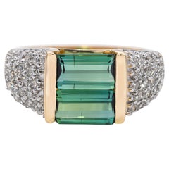 18k Yellow Gold 1.75tcw Tourmaline and Diamond Ring