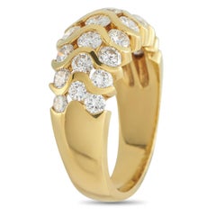 18K Yellow Gold 1.80ct Diamond Wave Ring MF40-030326
