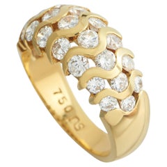 18K Yellow Gold 1.80ct Diamond Wave Ring MF40-030326