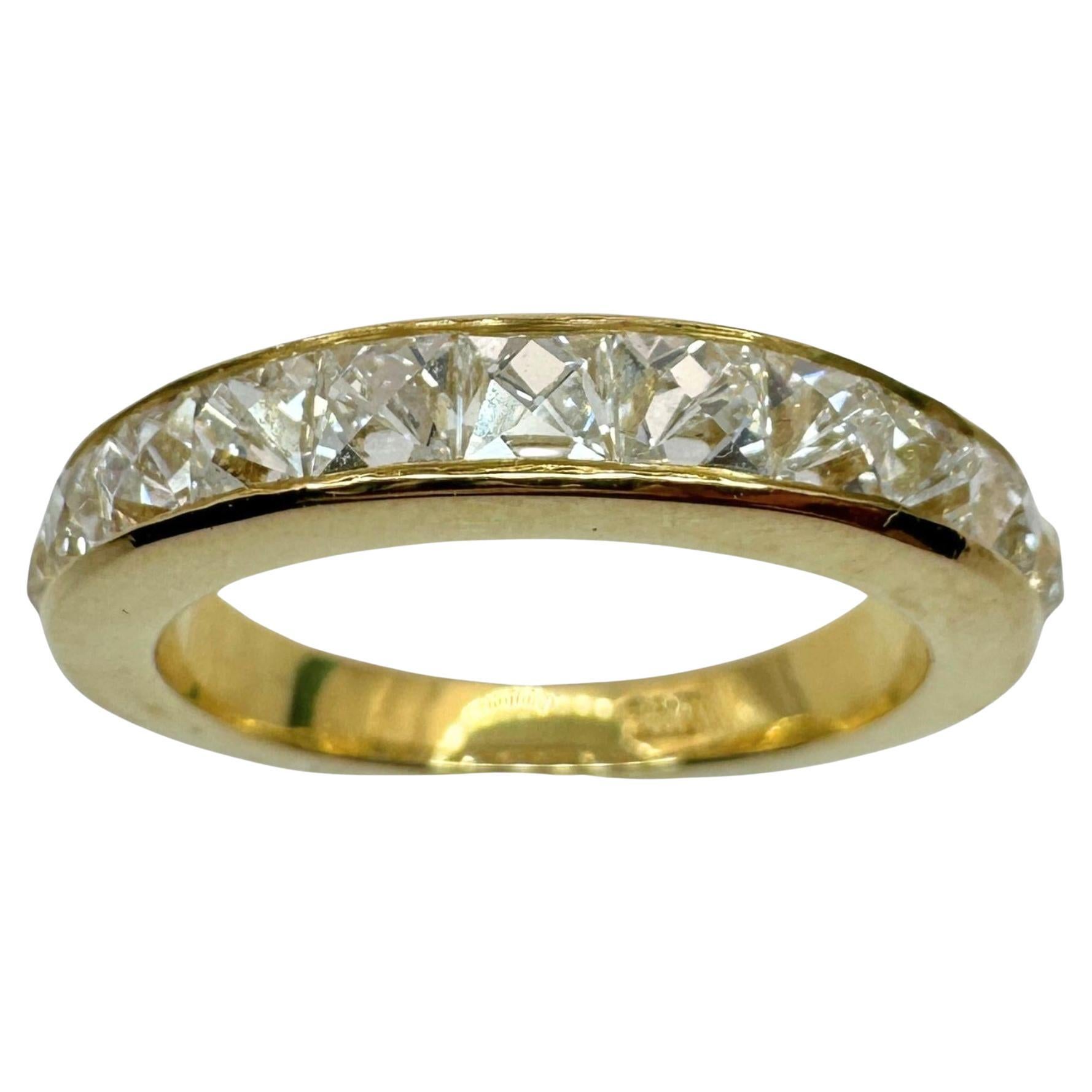 18K Yellow Gold 1.81 Carat Repurposed French Cut Diamond Band - Size 5