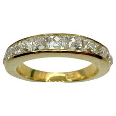 18 Karat Gelbgold 1,81 Karat wiederverwendeter Diamantring mit französischem Schliff - Größe 5