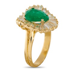 18K Yellow Gold 1.84ct Diamond and Emerald Ring MF11-030226