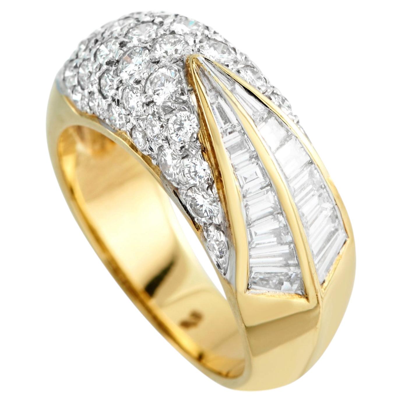 18K Yellow Gold 1.85ct Diamond Ring MF04-031726 For Sale