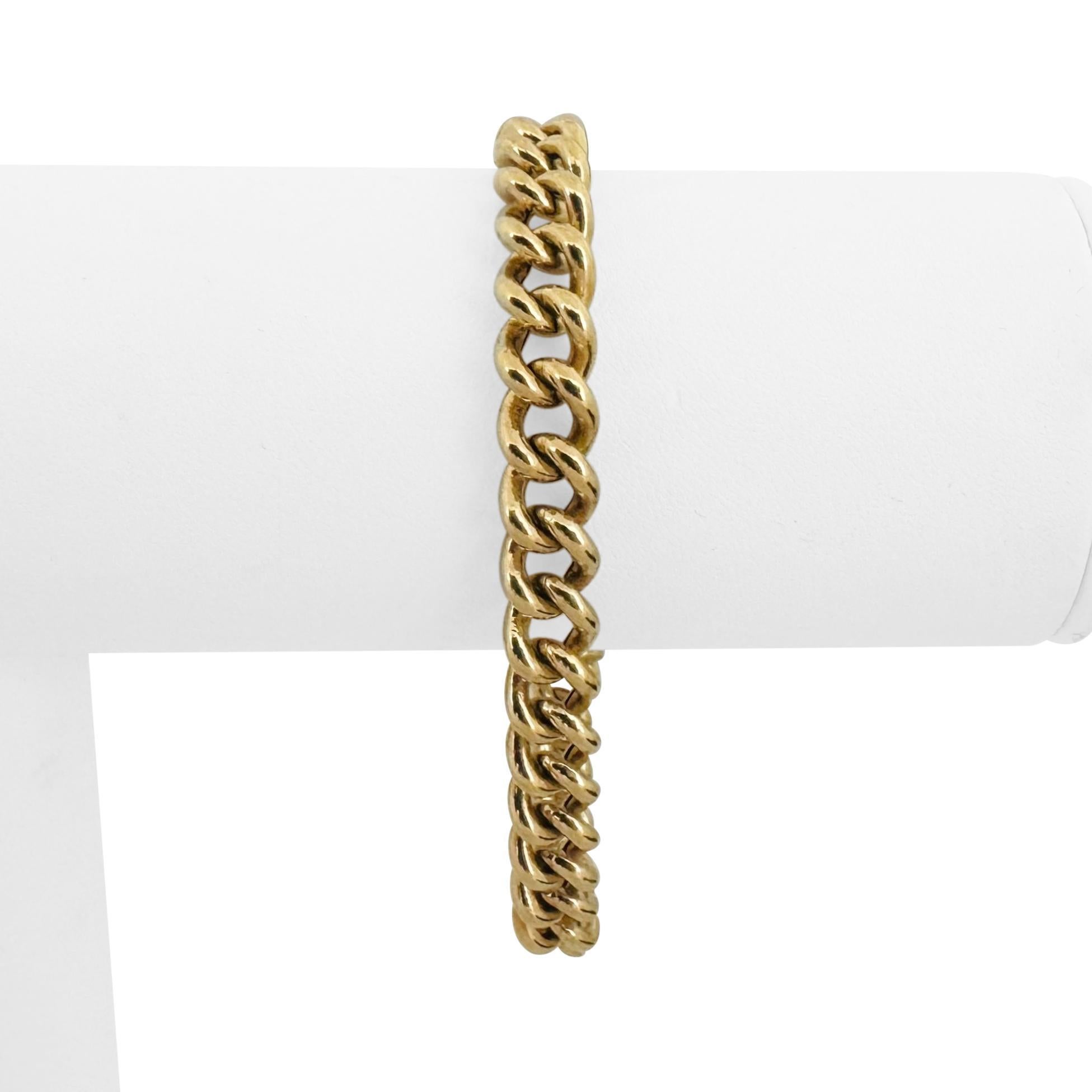 Bracelet en or jaune 18k 18.8g Semi Solid 7.5mm Ladies Curb Link Bracelet 7