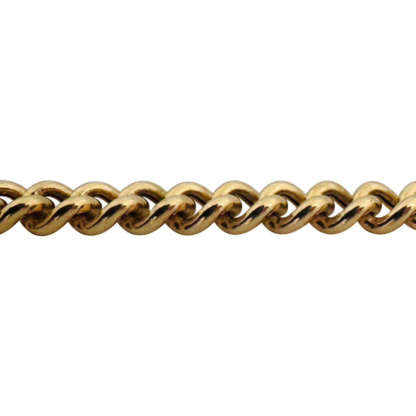  Bracelet en or jaune 18k 18.8g Semi Solid 7.5mm Ladies Curb Link Bracelet 7
