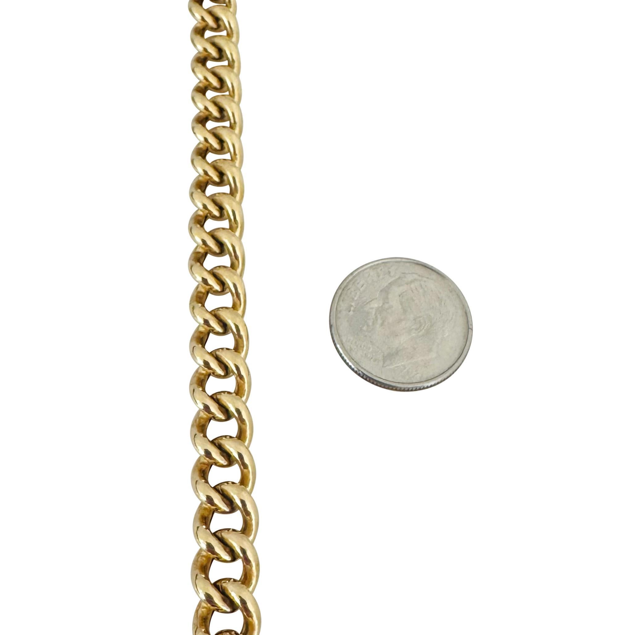 Bracelet en or jaune 18k 18.8g Semi Solid 7.5mm Ladies Curb Link Bracelet 7