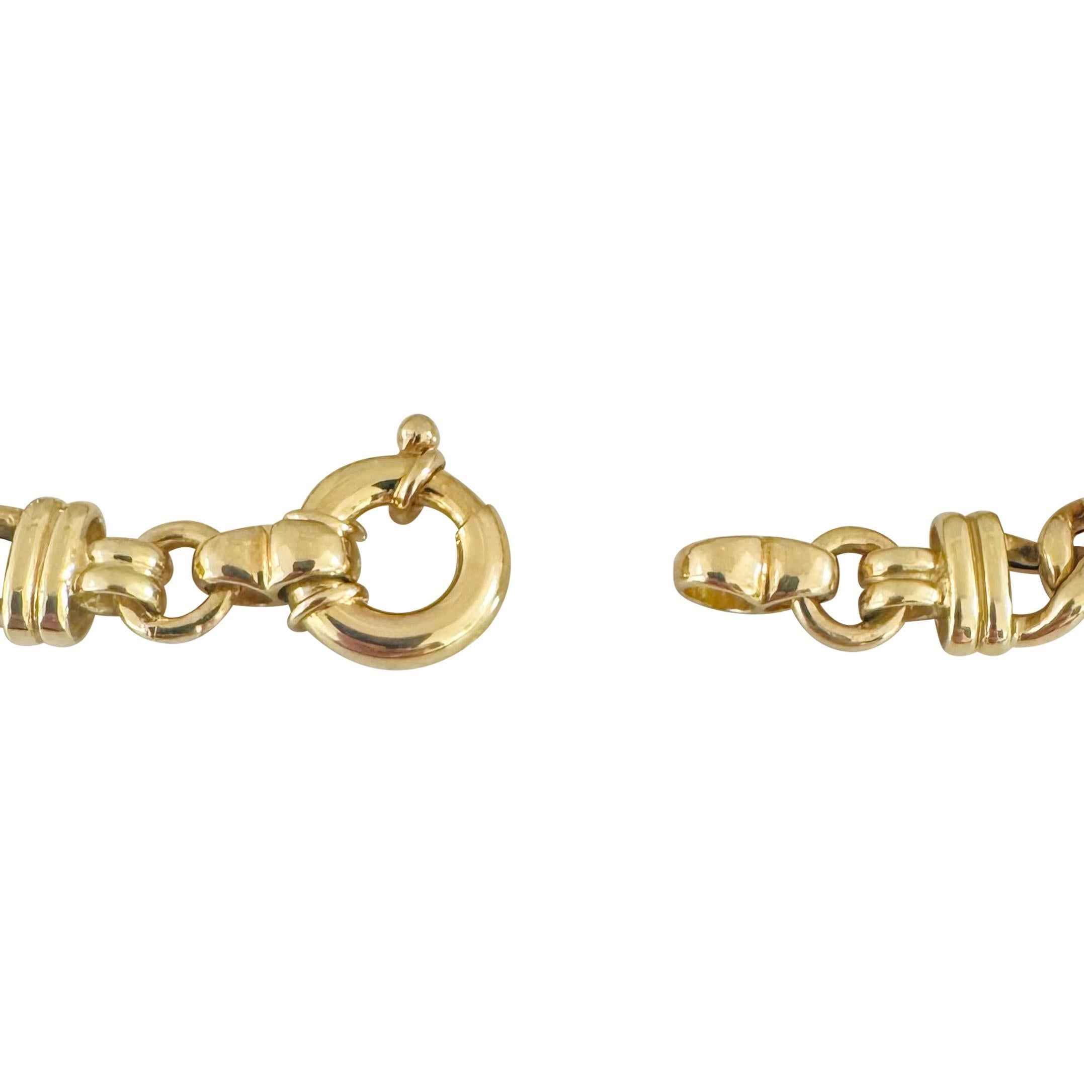 Bracelet en or jaune 18k 18.8g Semi Solid 7.5mm Ladies Curb Link Bracelet 7