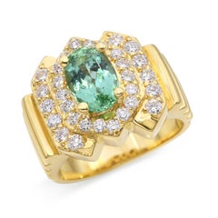 18k Yellow Gold 1.89ct Mozambique Paraiba Tourmaline Ring