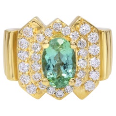 18k Yellow Gold 1.89ct Mozambique Paraiba Tourmaline Ring