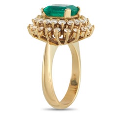 18K Yellow Gold 1.90ct Diamond and Emerald Ring MF24-030226