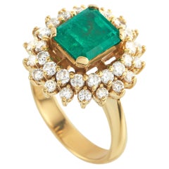 18K Yellow Gold 1.90ct Diamond and Emerald Ring MF24-030226