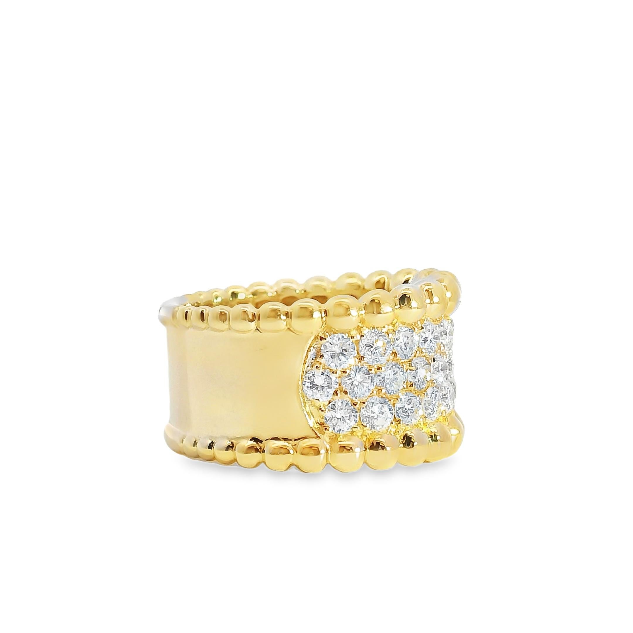 Bague en or jaune 18k à larges pavés de diamants ronds naturels de 1,90ct en vente 6