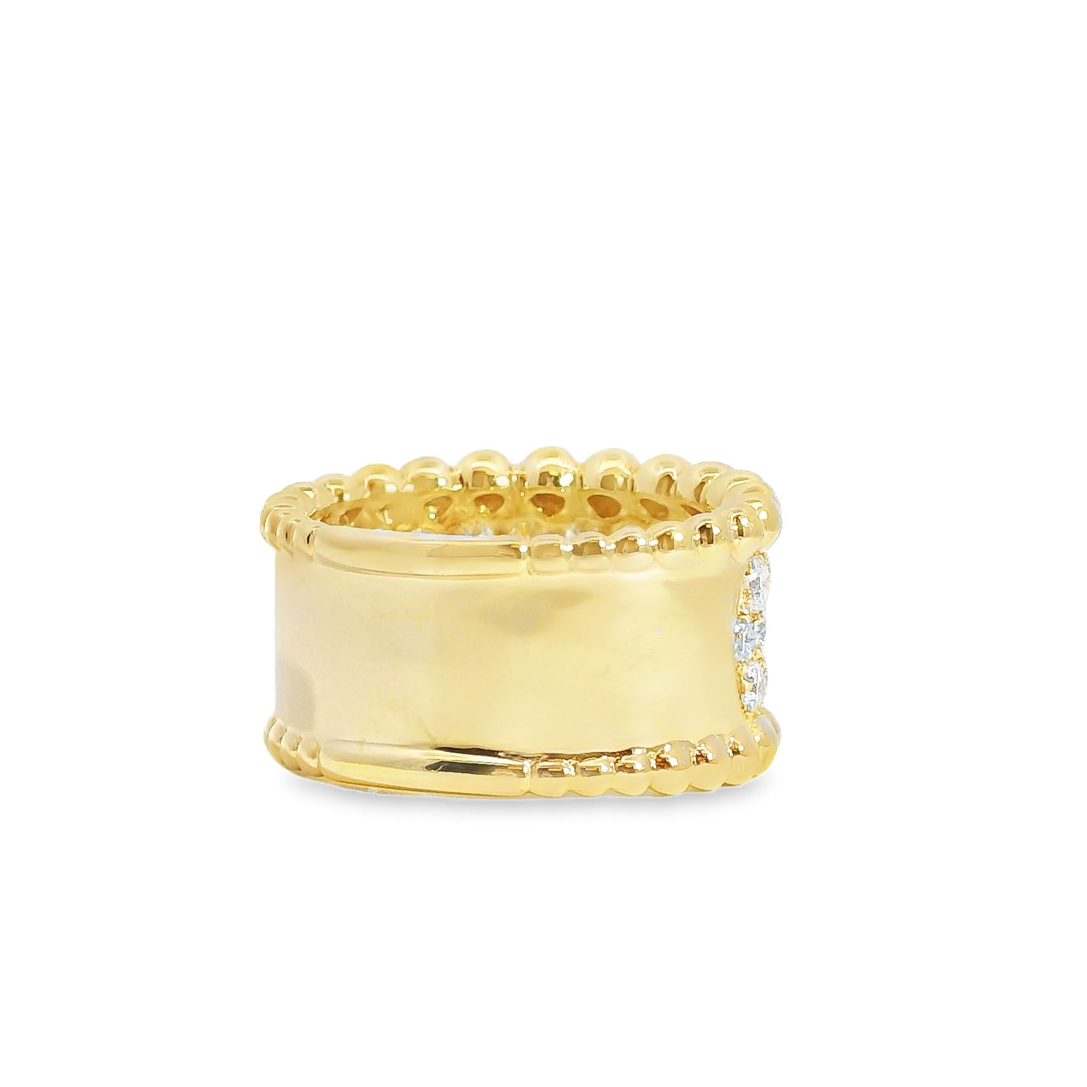 Bague en or jaune 18k à larges pavés de diamants ronds naturels de 1,90ct en vente 4