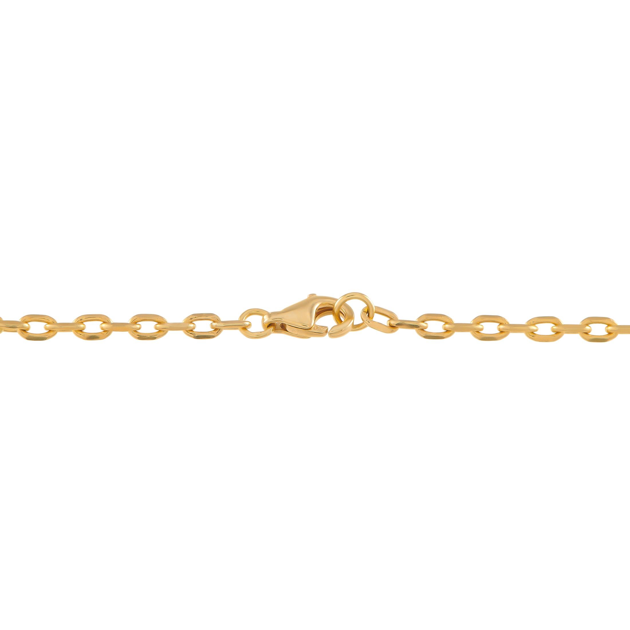 Round Cut 18K Yellow Gold 1.95ct Diamond Necklace