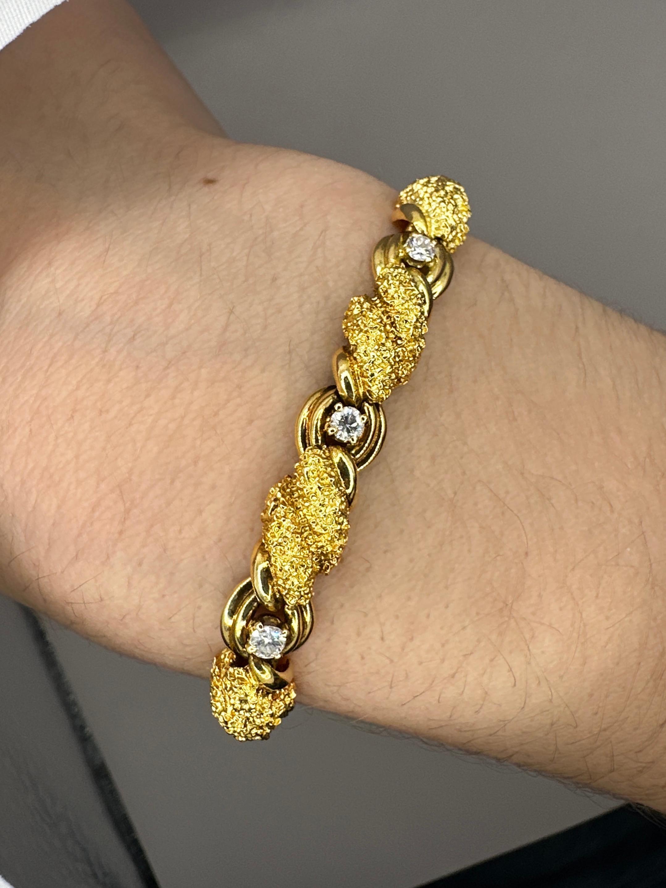 18k Yellow Gold 1960's Tiffany & Co Diamond Bracelet For Sale 5