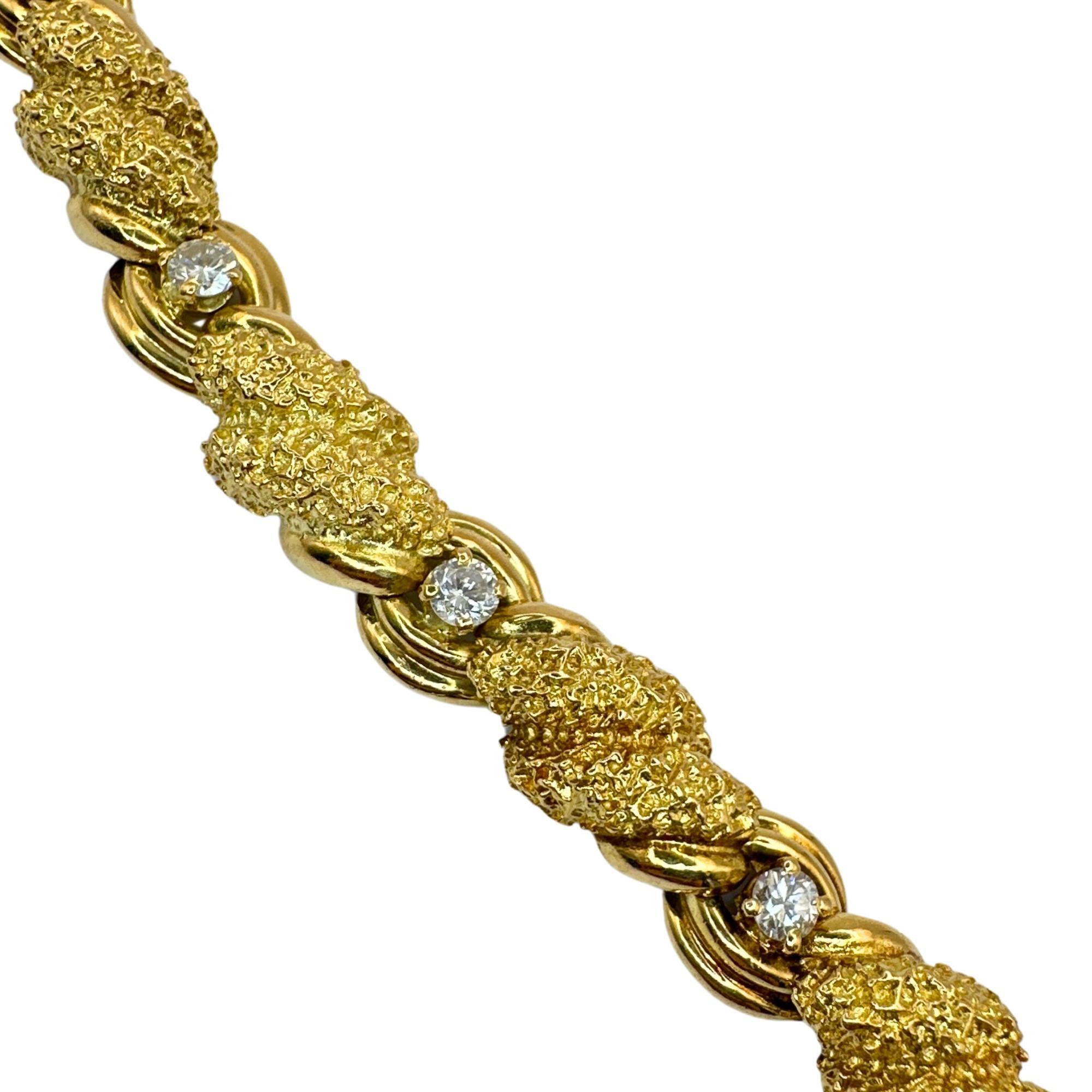 Women's 18k Yellow Gold 1960's Tiffany & Co Diamond Bracelet For Sale