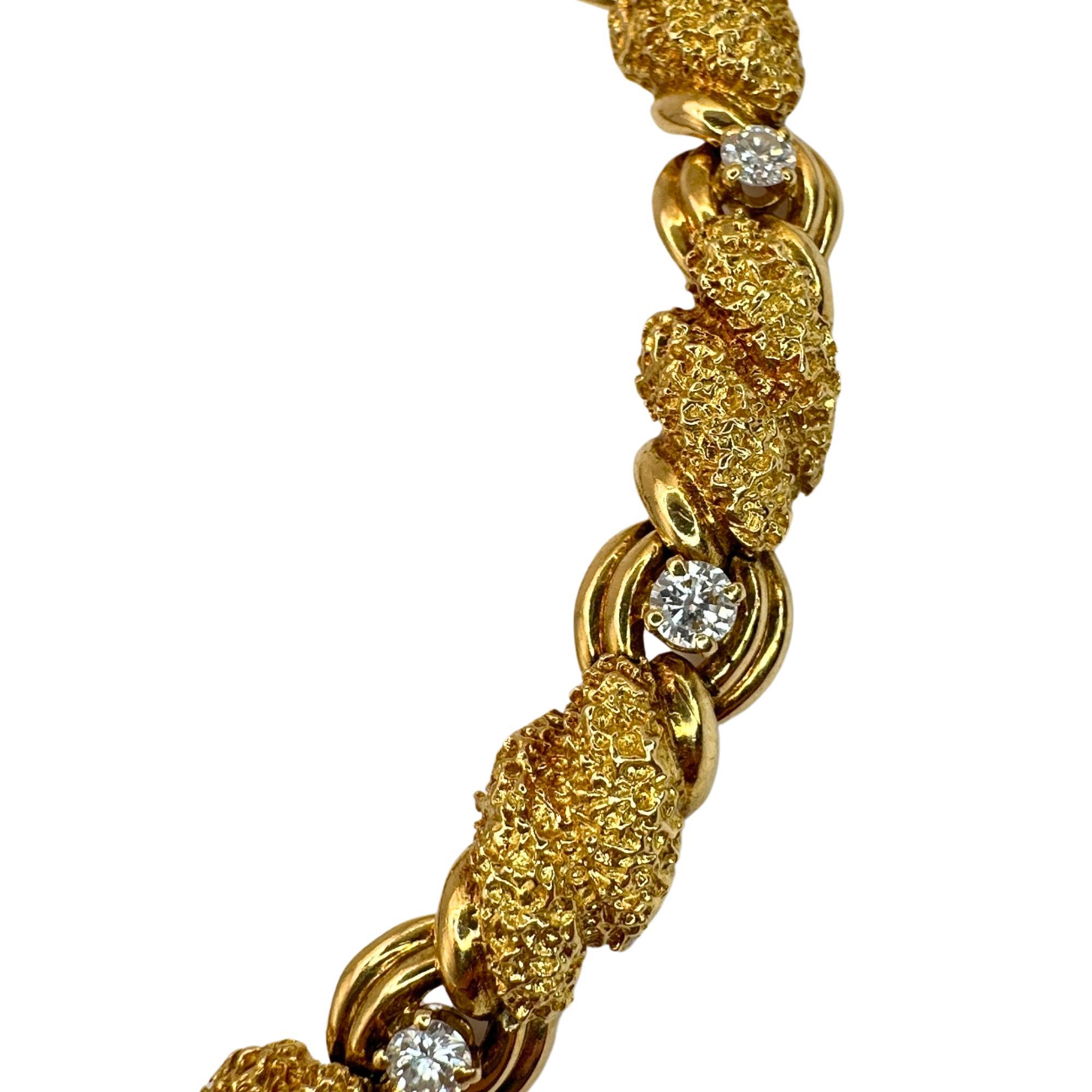 18k Yellow Gold 1960's Tiffany & Co Diamond Bracelet For Sale 1