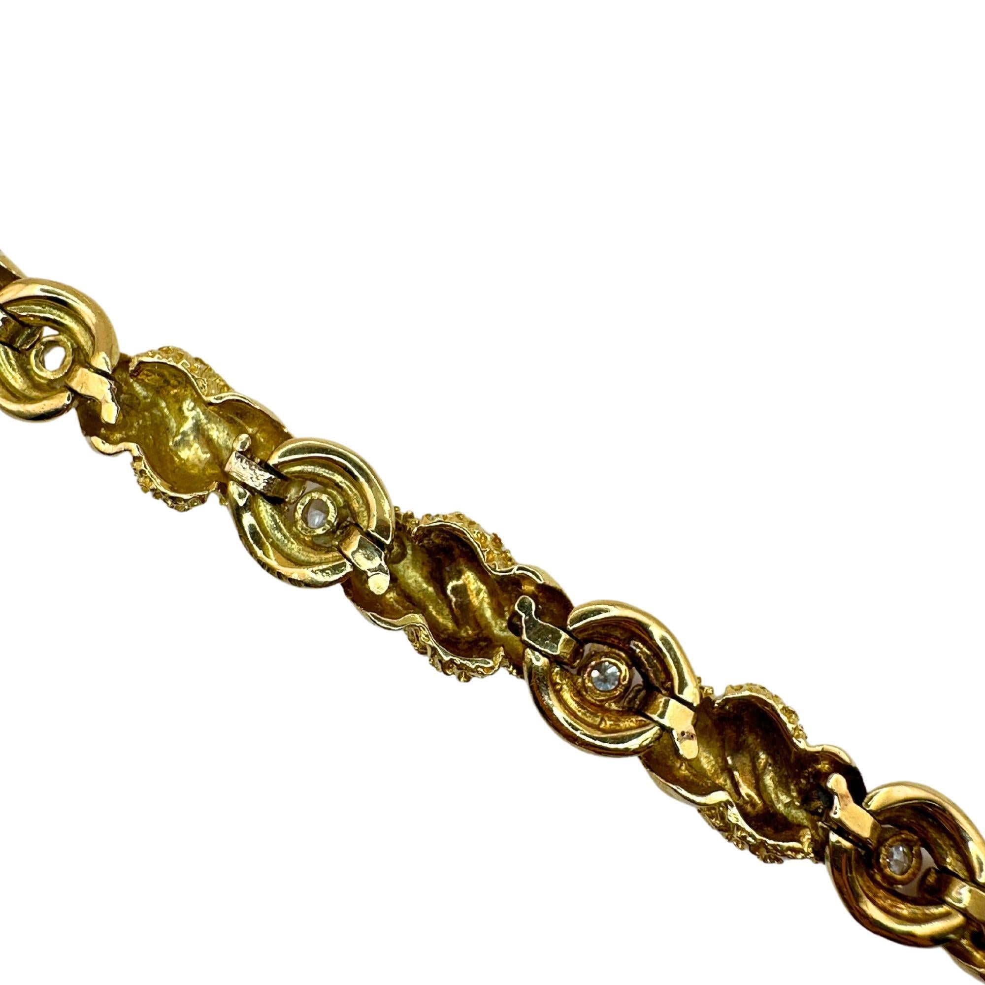 18k Yellow Gold 1960's Tiffany & Co Diamond Bracelet For Sale 2
