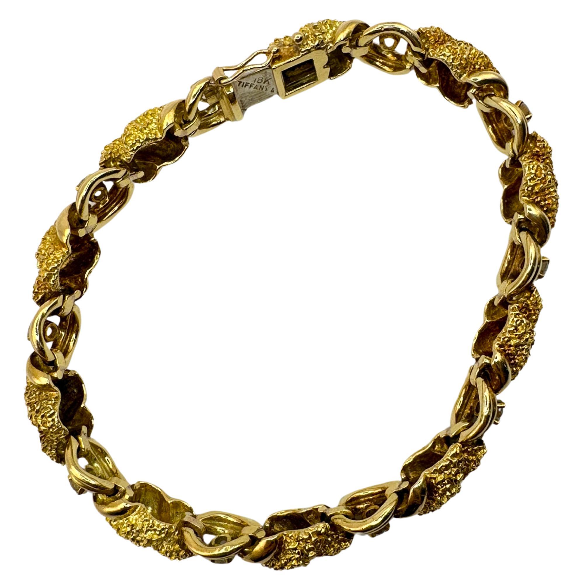 18k Yellow Gold 1960's Tiffany & Co Diamond Bracelet For Sale 3