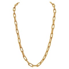 18k Yellow Gold 1970s French Chain Link Necklace 18k Yellow Gold 1970s French Chain Link Necklace