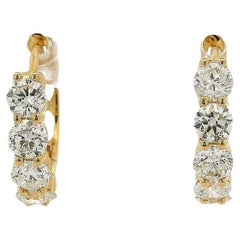 18k Gelbgold 1,97ctw Diamant Huggie Ohrringe