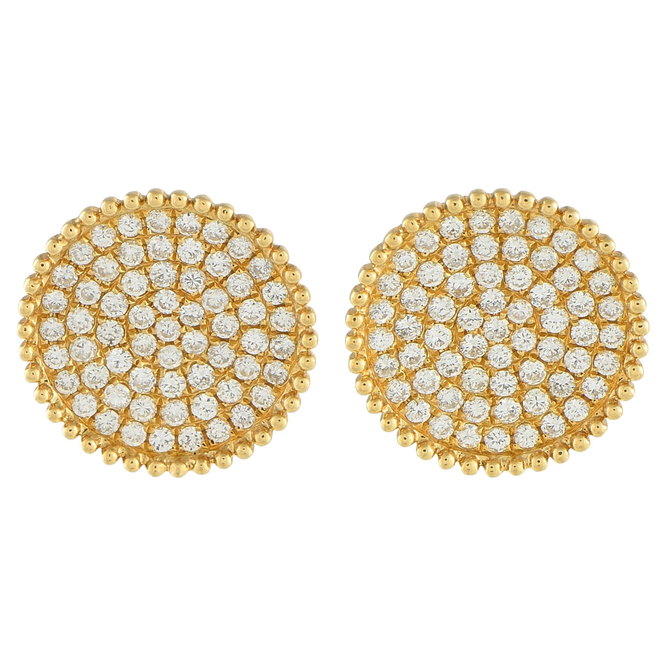 Boucles d
oreilles en or jaune 18K avec 1.98ct de diamant