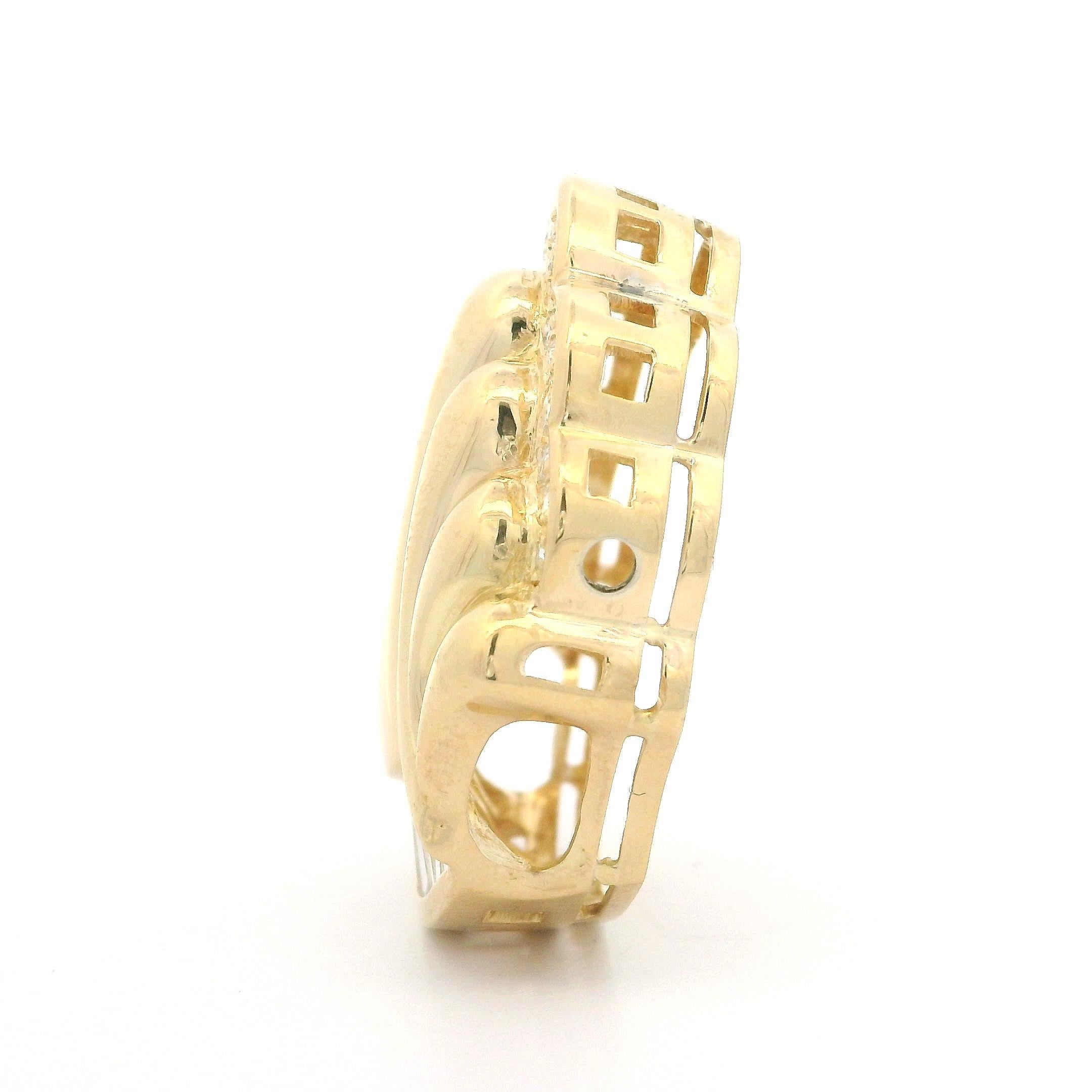 Taille baguette Pendentif Slide en or jaune 18 carats avec baguette et diamant rond en vente