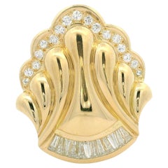 18k Yellow Gold 1ctw Fiery Baguette & Round Cut Diamond Slide Pendant